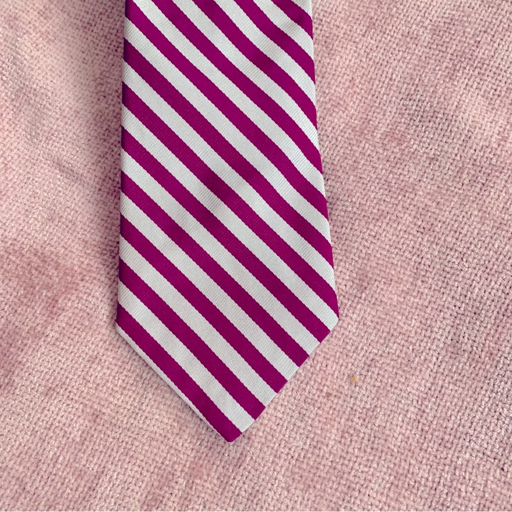 Brooks Brothers Makers Silk Stripe Tie Plum and Gray